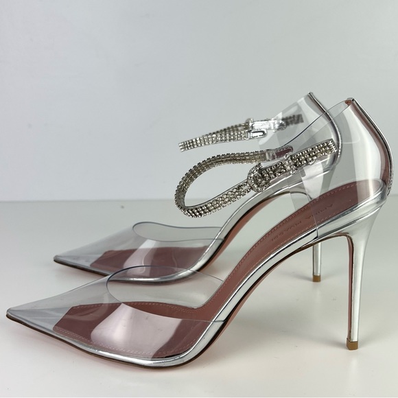 NEW AMINA MUADDI CRYSTAL-EMBELLISHED TRANSPARENT PUMPS - Picture 7 of 14
